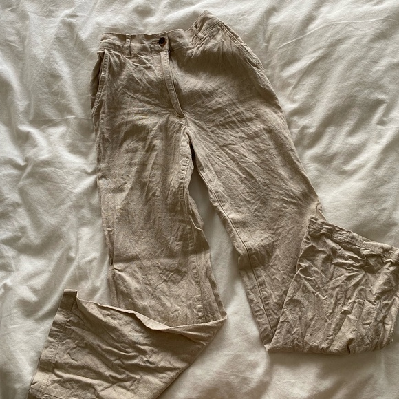 H&M tan linen trousers - Picture 1 of 1